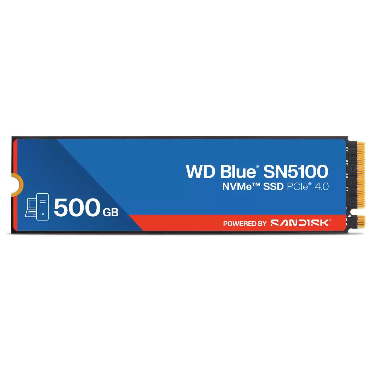 Disco sólido Western Digital WD Blue SN5100 de 500 GB, formato M.2, PCI Express 4.0, QLC 3D NAND