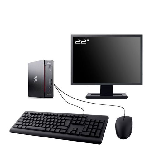Fujitsu Q956 Mini PC - 22 inch Display, Intel i5-6500T, 32GB RAM, 960GB SSD, Windows 11