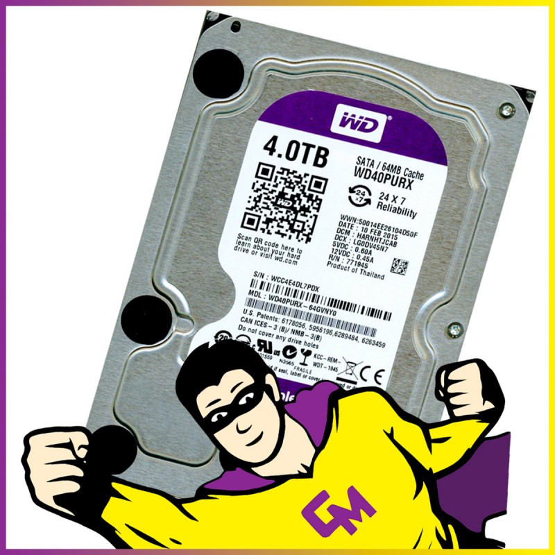 Disco duro interno Western Digital WD40PURX de 3,5 pulgadas, SATA III, 6 Gbps, 5400 rpm, 4 TB