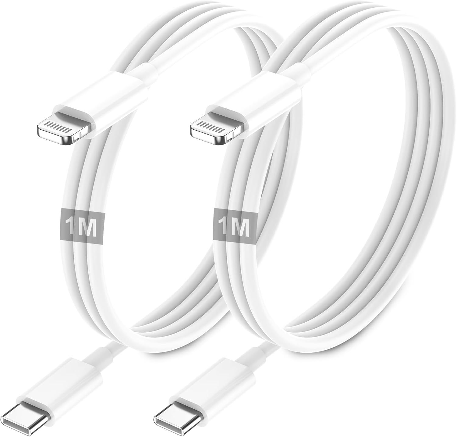 Cable KALANKA USB-C a Lightning de 1M [Certificado MFi] - Cable de carga rápida para iPhone, 2 unidades