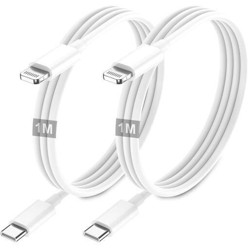 KALANKA USB-C to Lightning 1M Cable [Certified MFi] - Fast Charging iPhone Cable, 2 Pack