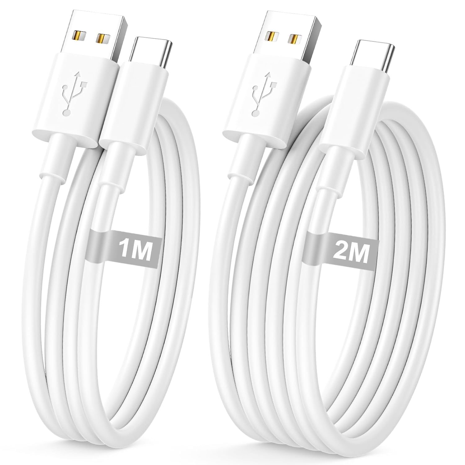 Cable KALANKA USB a USB C 1M + 2M - Pack de 2 para iPhone 17/16/15 Pro Max, Compatible con Apple CarPlay y Android Auto