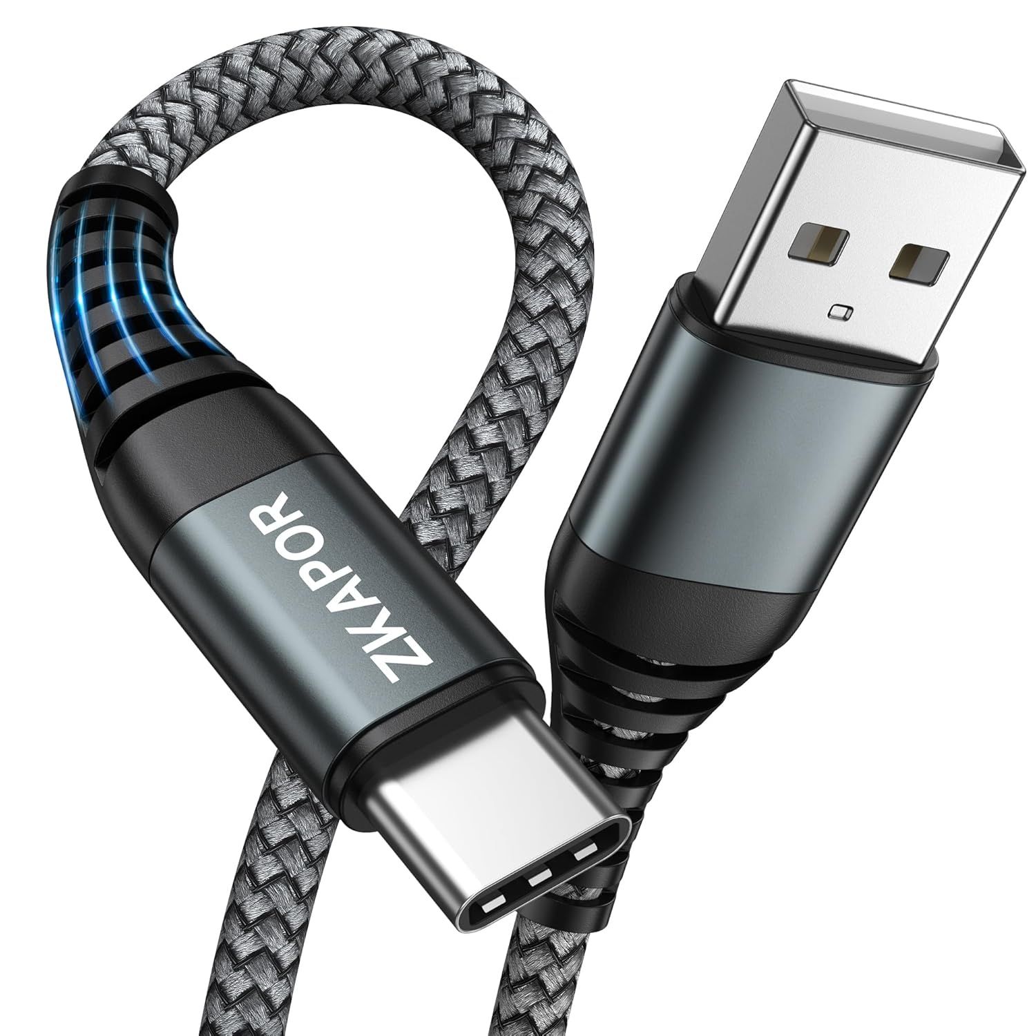 Cable USB C de Longitud Extra 3M KALANKA, Carga Rápida 3A Cable de Carga de Nylon Tipo C para iPhone 15/15 Pro Max, Samsung Galaxy S23/S22/S21/S10, Note 10, Huawei P40/P30, Google Pixel