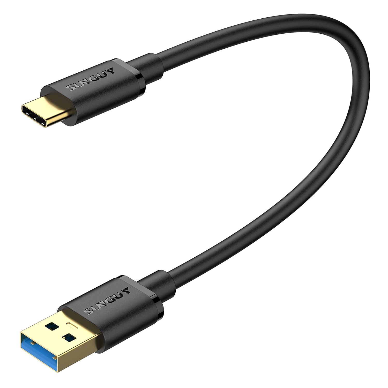 KALANKA Short USB C Cable, 0.3M 10Gbps USB 3.1 Gen 2 High-Speed Data Transfer Cable with Quick Charge for Android Auto, Samsung Galaxy S22/S23 Ultra, HUAWEI P20/50 Pro, Google Pixel - Black