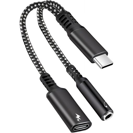 KALANKA USB-C to 3.5mm Jack Adapter, Supports Quick Charge PD 60W and Hi-Fi Audio