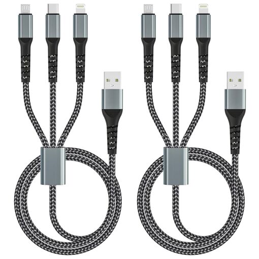 KALANKA Universal 3-in-1 Cable (1.2m, Lot of 2)