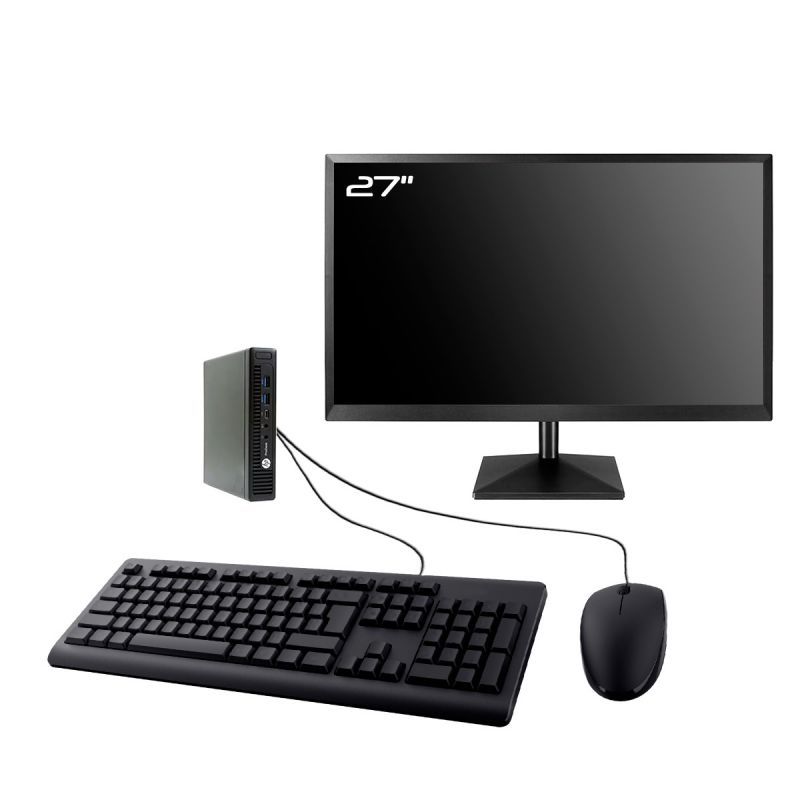 HP ProDesk 600 G2 DM - 27" Screen, Intel I5-6500T, 16GB RAM, 240GB SSD, Windows 11