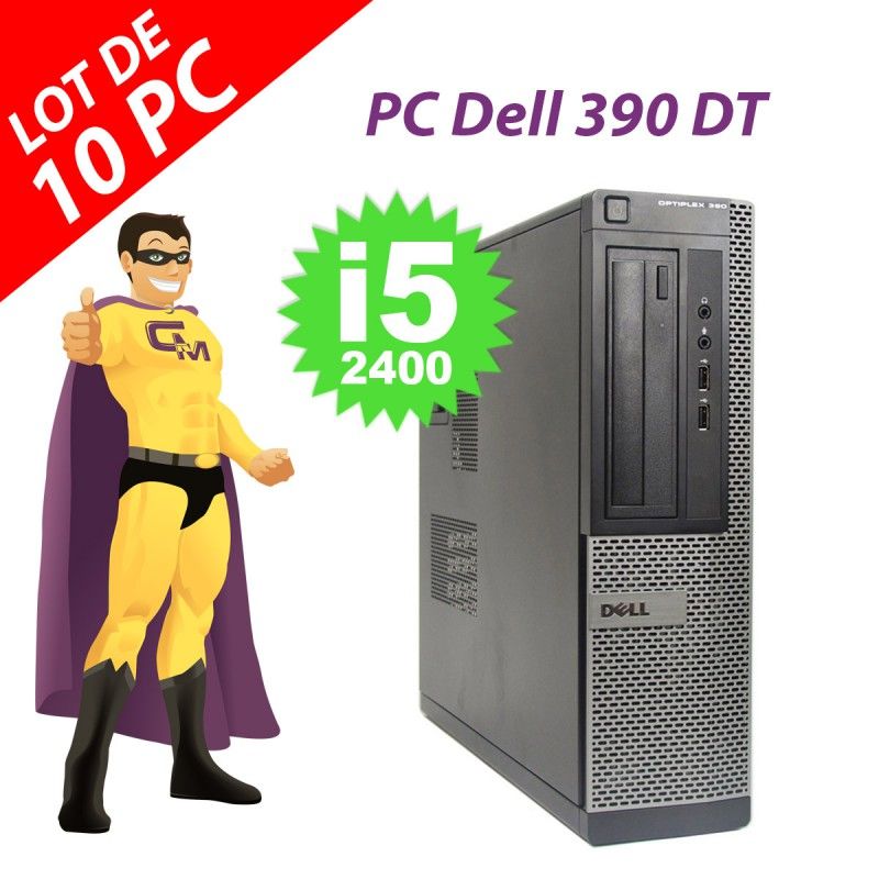 Ordinateur de bureau Dell OptiPlex 390 DT (10 unités) - i5-2400, 4 Go de RAM, disque dur 250 Go, HDMI, Windows 10