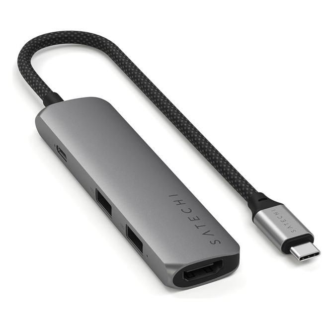 SATECHI 4-in-1 USB-C Hub - Silver, Black, Space Gray