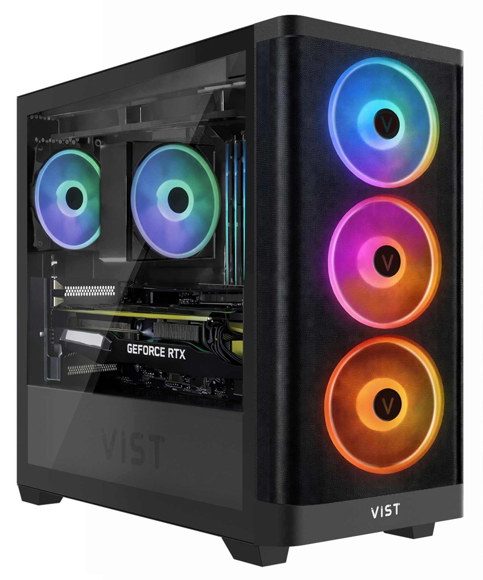 PC VIST RGB con procesador AMD Ryzen 7 8700F, 32GB de RAM, tarjeta gráfica NVIDIA GeForce 5060, SSD de 1TB y sistema operativo Windows 11 Pro