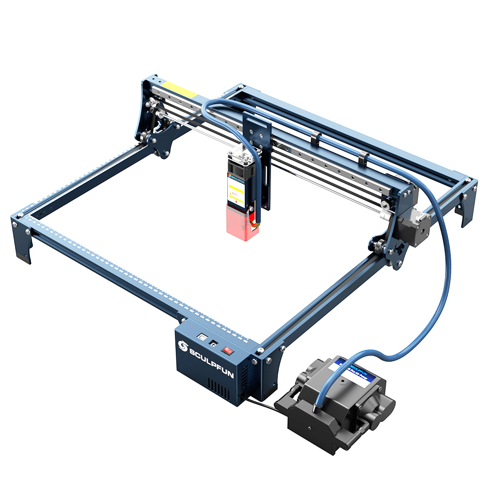 SCULPFUN S30 Pro 10W Laser Engraver - Cutting Machine with Automatic Air Assist, 0.06x0.08mm Precision, 32-bit Motherboard, Replaceable Lens. 410x400mm Engraving Area Extensible to 935x905mm