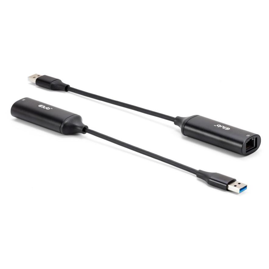 Club 3D USB-A to RJ45 Cable Adapter, Black
