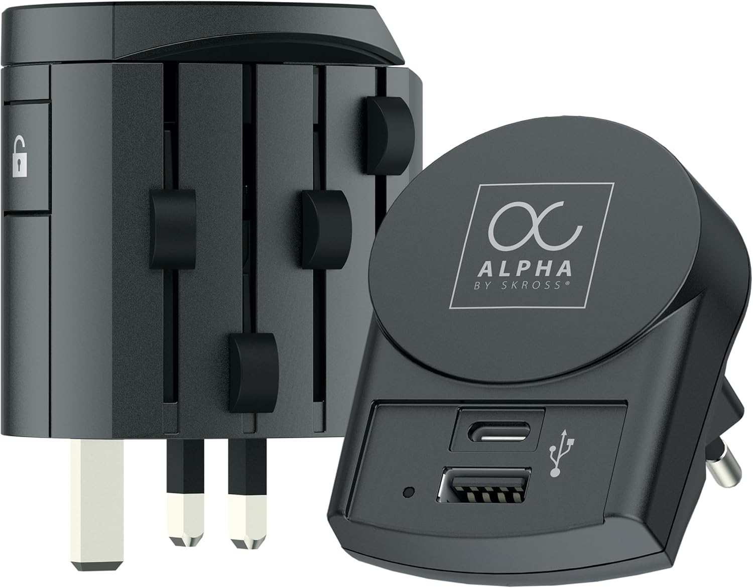 Skross Universal Travel Adapter - World's Most Powerful Adapter: 100V-1000W/250V-2500W, 10A, USB Type A & C Ports