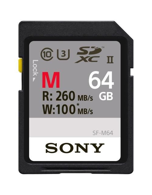 Sony SF-M64 - 64GB UHS Class 3/Class 10 SDXC UHS-II Flash Memory Card (Black)