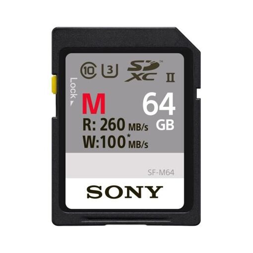 Sony SF-M64 - 64GB UHS Class 3/Class 10 SDXC UHS-II Flash Memory Card (Black)