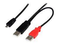 Câble USB 2.0 StarTech.com en Y vers Micro B - 91 cm Noir