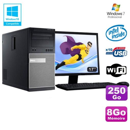 PC de escritorio Dell Optiplex 790 - Procesador Intel Pentium G630, 8 GB de RAM, disco duro de 250 GB, unidad de DVD, WiFi, Windows 7
