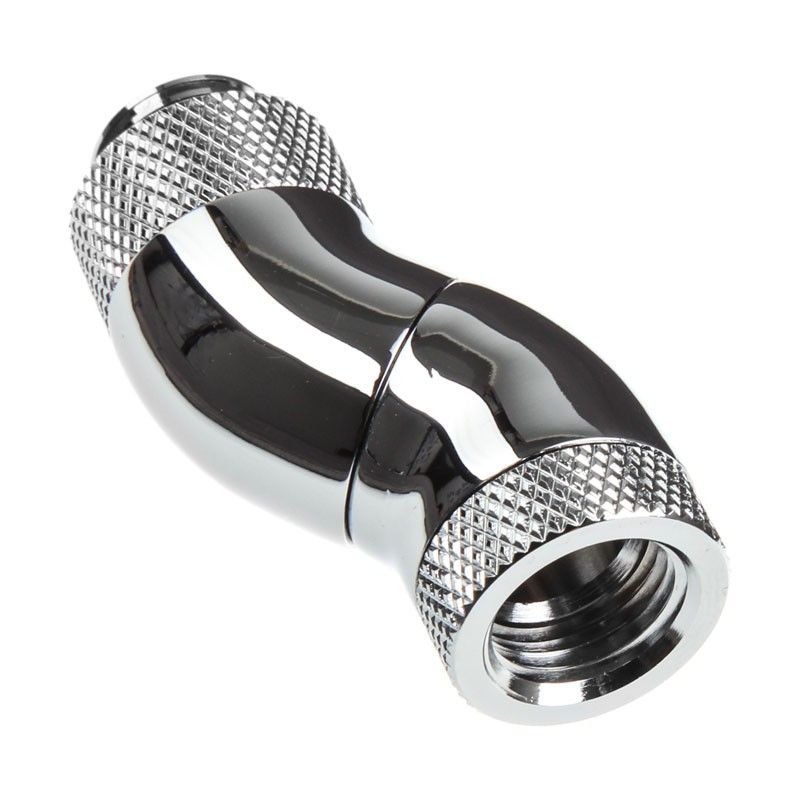 Bitspower BP-90R3D 90-Degree Rotary Liquid Cooling Adapter - Brushed Silver