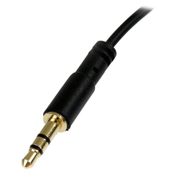 Cable de audio estereofónico StarTech - 30 cm con ángulo recto, negro