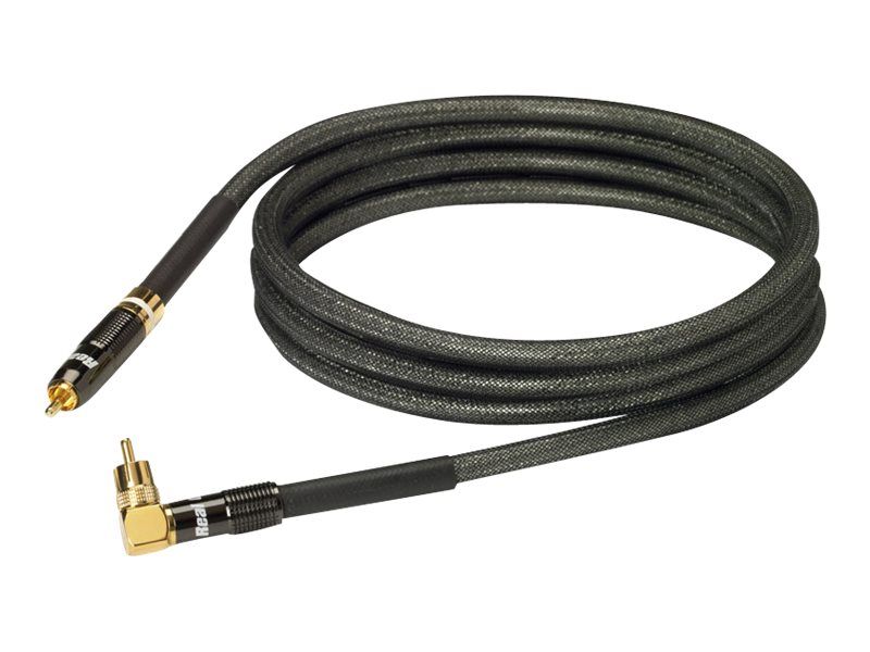 Câble Real Cable SUB1801 - Câble de subwoofer - Branchement RCA incliné vers prise RCA droite - 3 m - Triple blindage