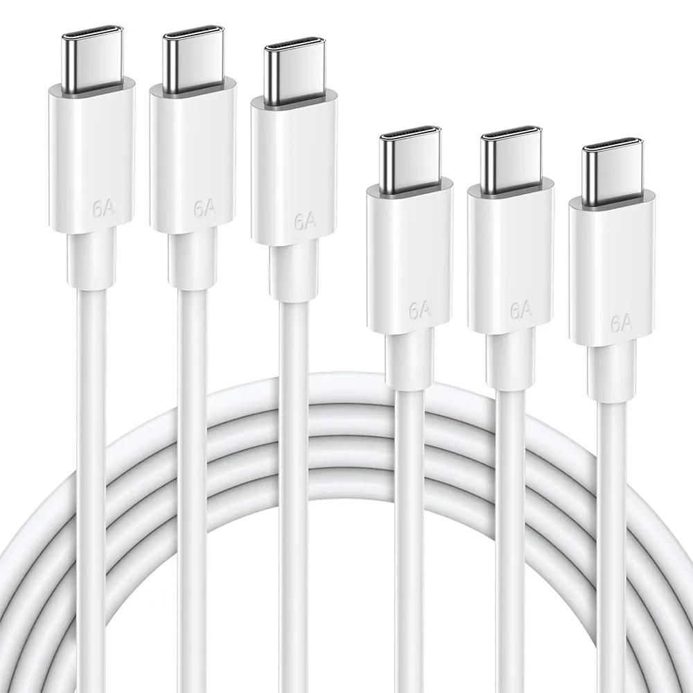 EF Connection 65W Quick Charge USB-C to USB-C Cable - White, 1M (for iPhone 16/15 Pro, iPad Pro/Air 4-6)