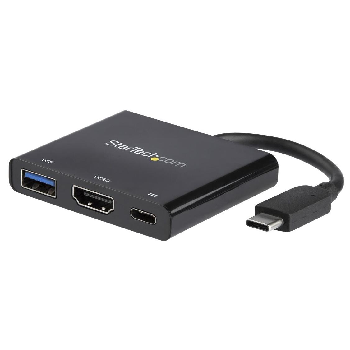 Adaptador StarTech USB-C a HDMI 4K con carga y puerto USB-A