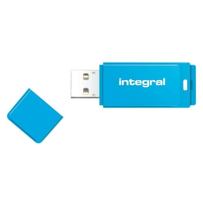 Integral Neon USB Flash Drive - 16GB - USB 2.0 - Blue