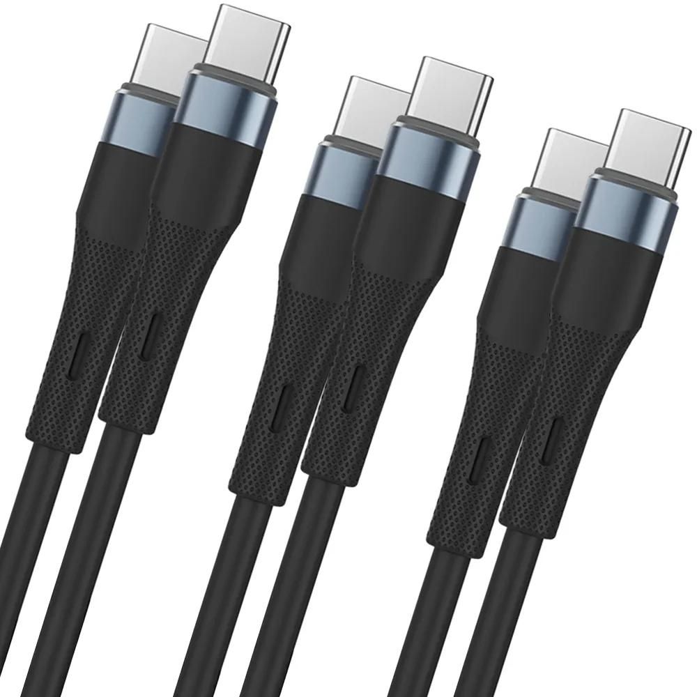 Paquete de 3 cables cargadores USB-C a USB-C rápidos 60W - 1 metro Negro - E.F.Connection