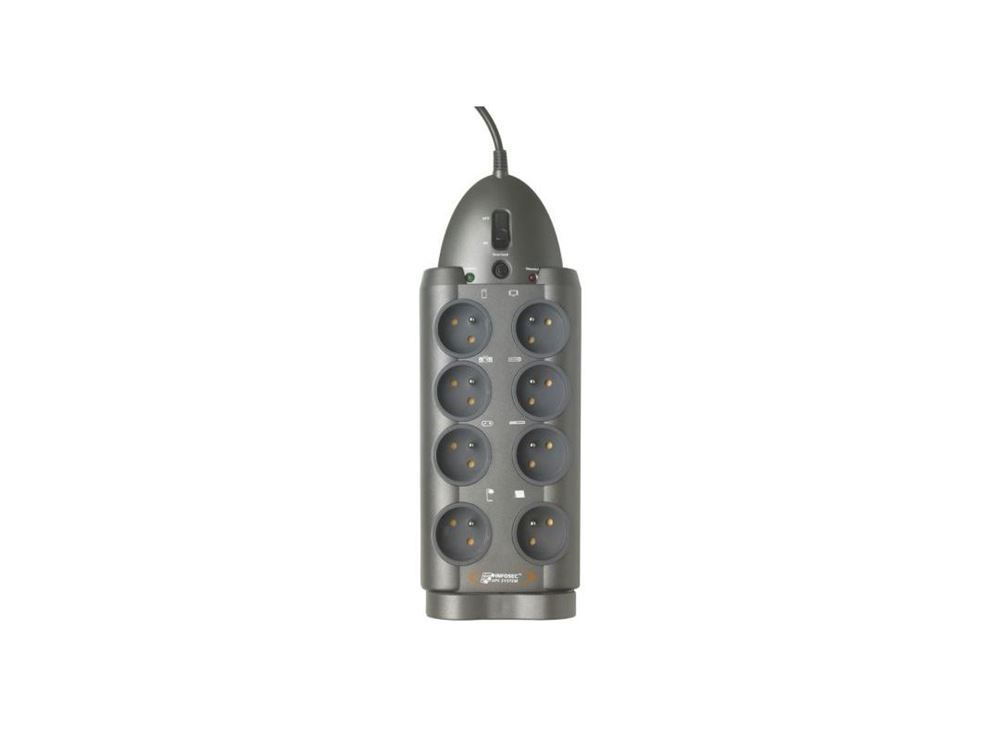 INFOSEC S8 LAN TV - Surge Protector - 250V AC - 2.5kW - 8 Output Connectors