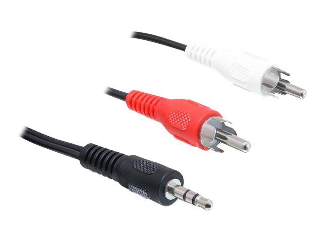 Delock Audio Cable - 2 RCA Male to Stereo Mini 3.5mm Male - 1.5m - Black