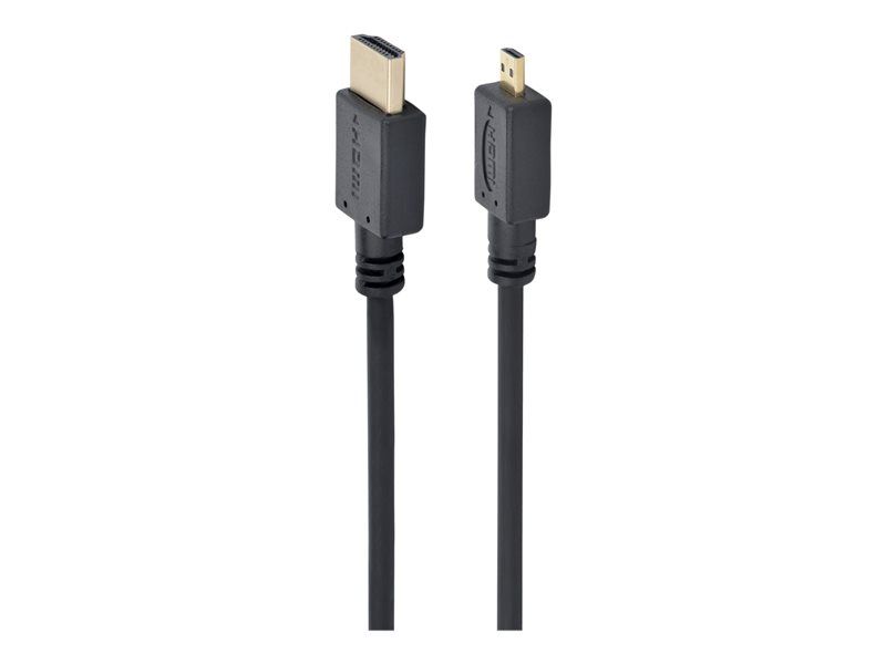 Cable Gembird HDMI - 19 pines Tipo D macho Micro HDMI a HDMI macho - 3 m - Negro