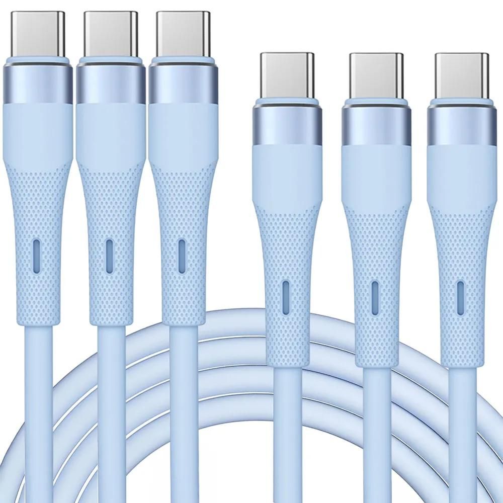 3x USB-C to USB-C 60W Cable for Samsung Galaxy A Series - Blue 1M - E.F.Connection