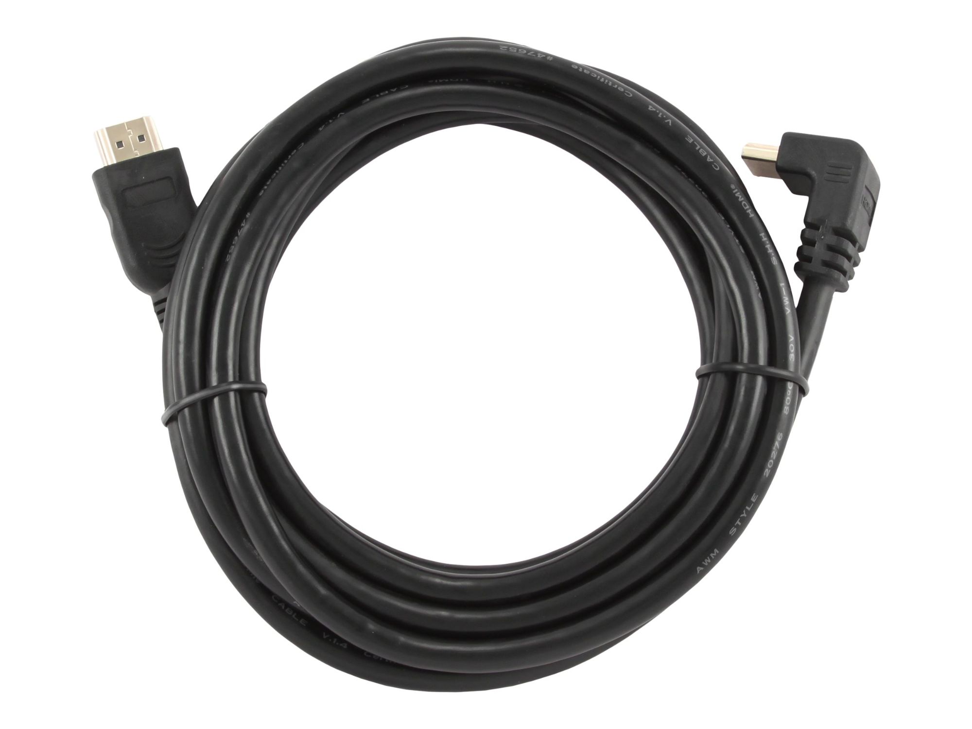 Cable HDMI Gembird - 3 m, Negro, Conector de 90°, Macho-Macho