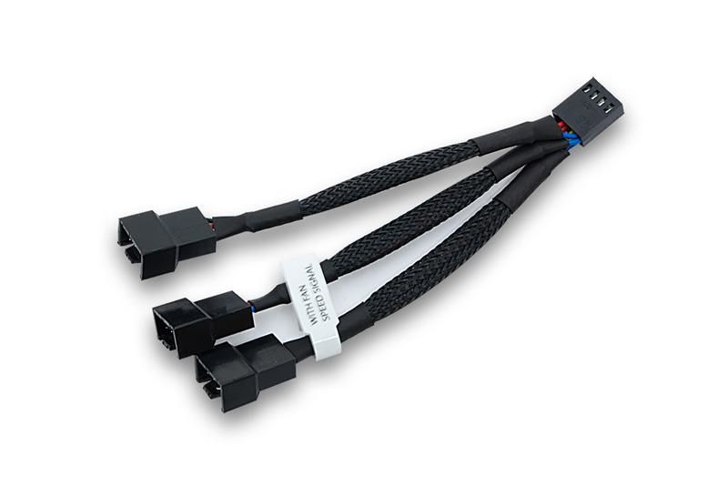 Ek Water Blocks Fan Power Splitter - 4-Pin to 3-Pin PWM Y-Cable - 10cm