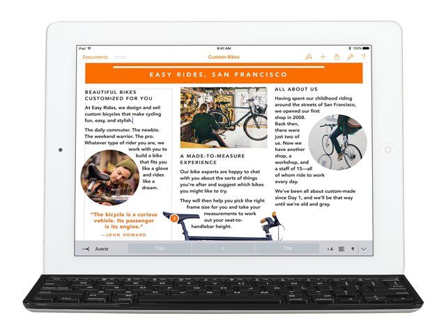 Logitech Ultrathin Magnetic AZERTY Keyboard for iPad 2/3/4, Black