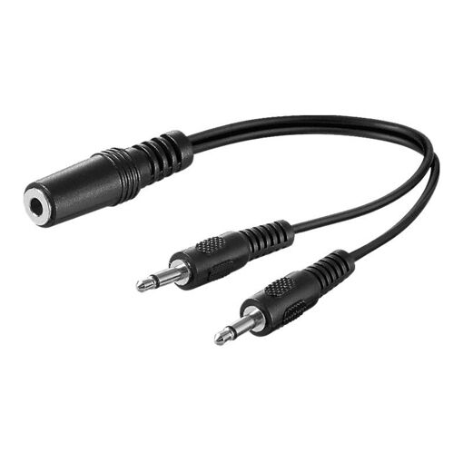 Adaptateur audio Wentronic - Jack mini mono mâle vers femelle stéréo 3,5 mm - 20 cm