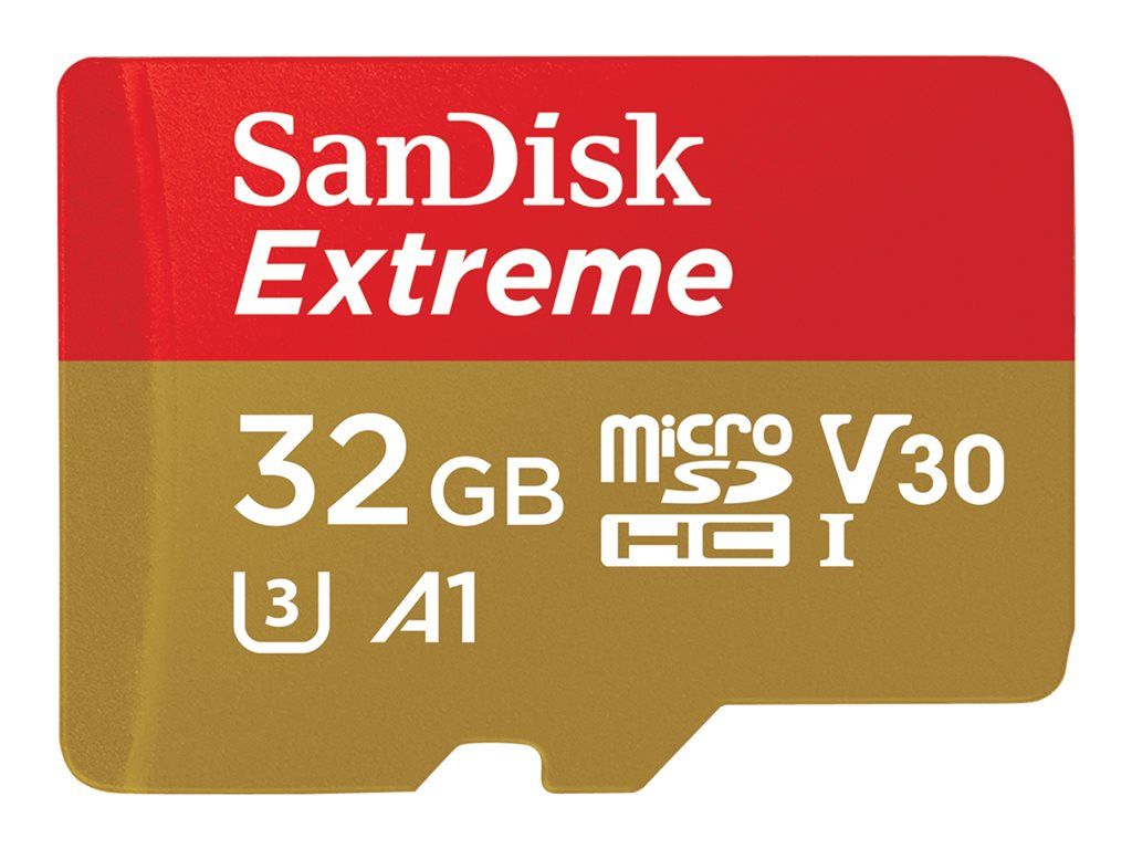 Carte mémoire SanDisk Extreme microSDHC - 32 Go, UHS-I, Classe vidéo V30