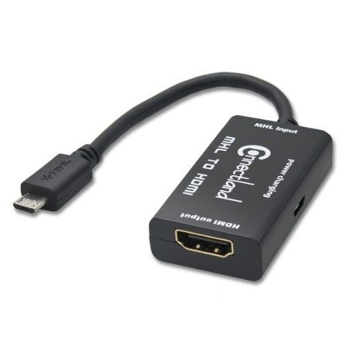 SybaUSA Adaptor CL-ADA31027 - Audio/Video Adapter - Micro-USB Type B Male to HDMI, Micro-USB Type B Female - 15cm - Black