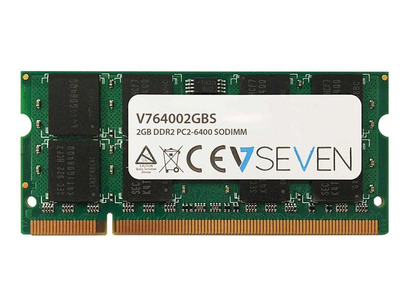 V7 DDR2 SO DIMM Memory Module - 2GB, 800MHz, PC2-6400, Unbuffered, Non-ECC