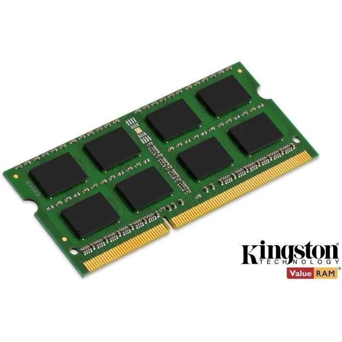 Módulo Kingston ValueRAM 4GB DDR3 (204 pines SO DIMM, 1600 MHz/PC3-12800, CL11, 1.5V, Sin búfer, No ECC)