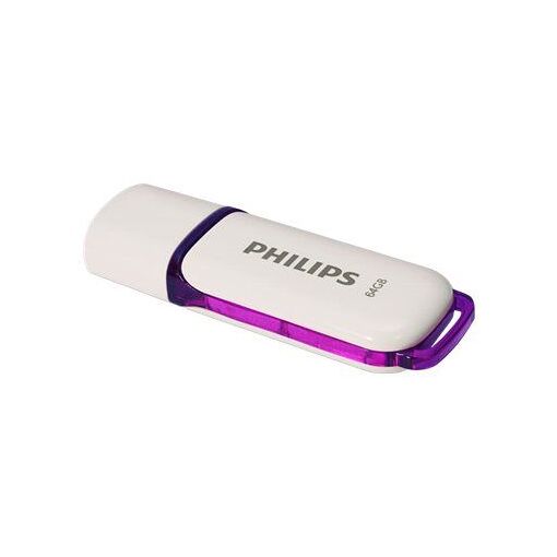 Unidad USB Philips Edición Nieve 2.0, 64 GB, Violeta Blanco