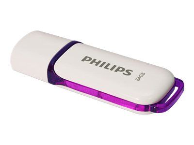 Unidad USB Philips Edición Nieve 2.0, 64 GB, Violeta Blanco