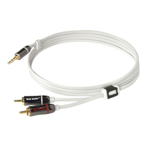 Real Cable EVOLUTION iPlug J35M2M - Audio Cable - 3.5mm Stereo Mini Jack to RCA Male - 3m - Shielded - Flat