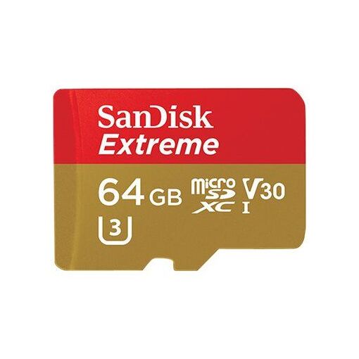SanDisk Extreme MicroSDXC Card (SD Adapter Included) - 64GB - V30 Video Class / UHS Class 3 / Class 10