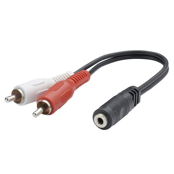 Erard 1583 Audio Adapter - 2 RCA Male to 3.5mm Female, 20cm