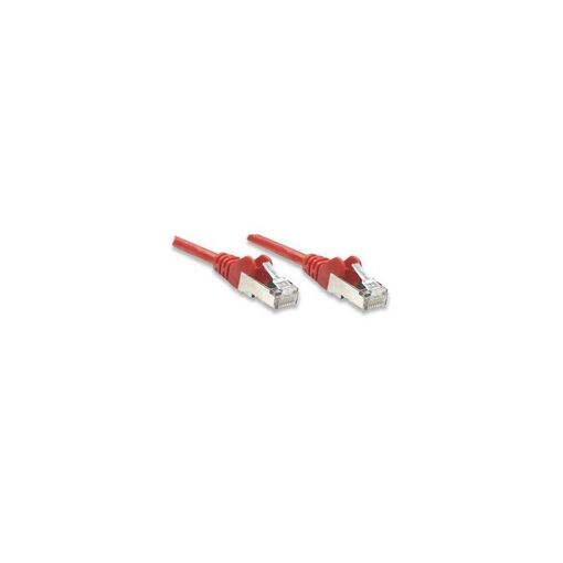 Câble de raccordement réseau IC Intracom Cat5e, 7,6 m, Rouge, SF/UTP, Contacts plaqués or, Sans accroche, Booté