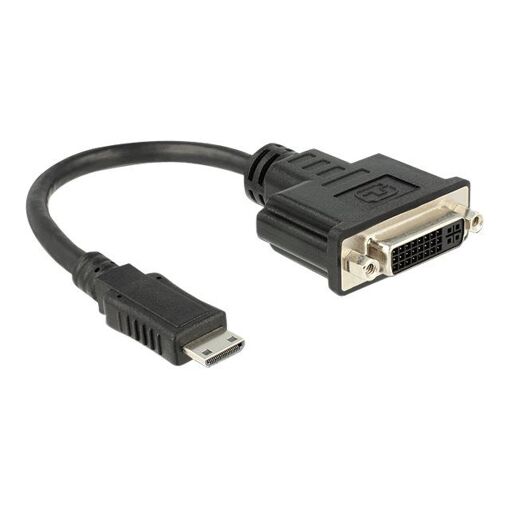 Delock Video Adapter - 19 Pin Mini HDMI Type C Male to DVI-I Female - 20cm - Black
