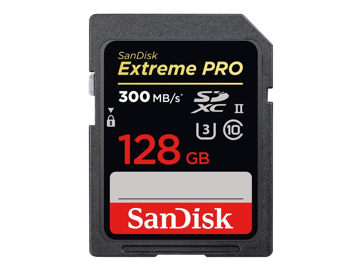 Tarjeta de memoria flash SanDisk Extreme PRO - 128 GB - UHS-II U3 / Clase 10 - 1733x/2000x - SDXC UHS-II