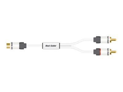 Real Cable Audio Splitter - 2 RCA Male to Female - 8 Inches