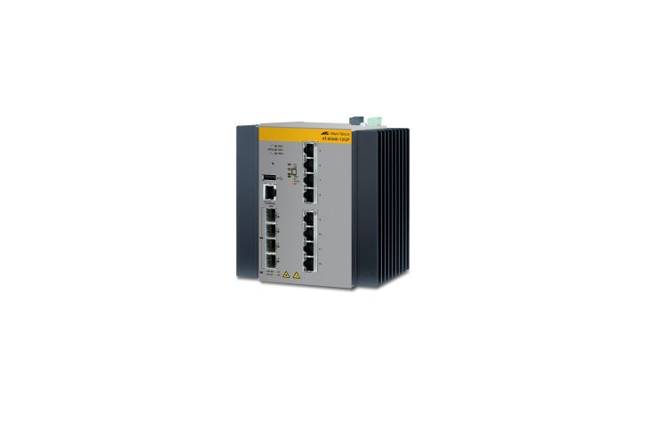 Conmutador gestionado Allied Telesis AT IE300-12GP - 8 x 10/100/1000 (PoE+) + 4 x SFP Gigabit
